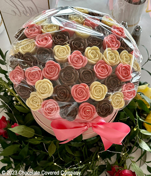 Choco-Petals™ - Pink Spring Chocolate Roses - Chocolate Covered Company®