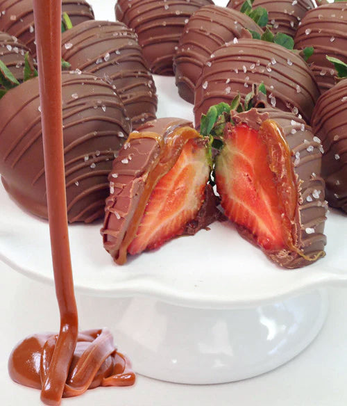 Caramel Sea Salt - Belgian Milk Chocolate Covered Strawberries - Chocolate Covered Company®