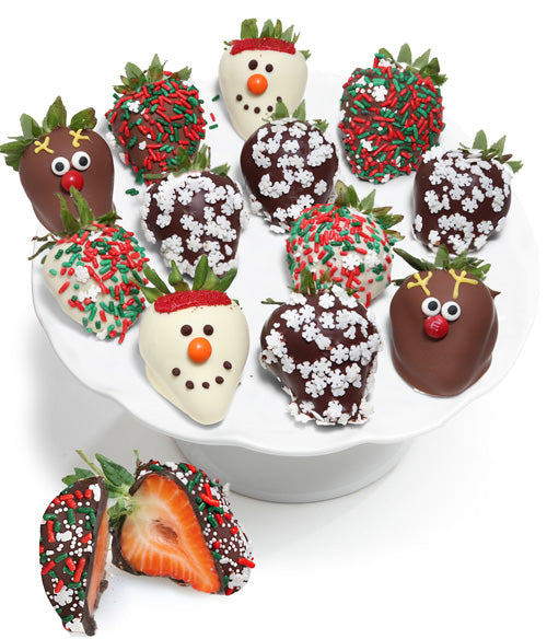 Winter Fun Belgian Chocolate Covered Strawberries - 12pc - Chocolate Covered Company®