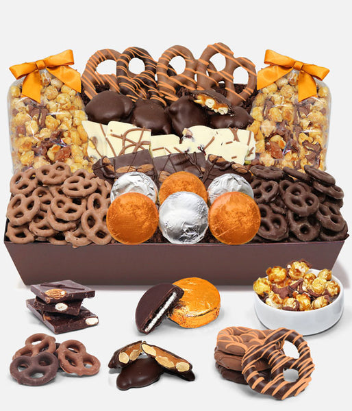 Fall Sensational Belgian Chocolate Snack Box Gift Basket Tray