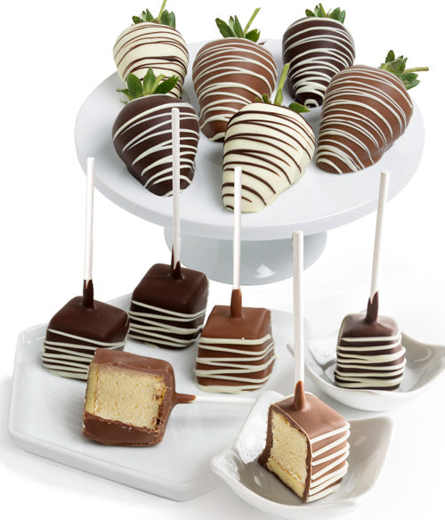 Classic Belgian Chocolate Strawberries & Cheesecake Pops - 12pc - Chocolate Covered Company®