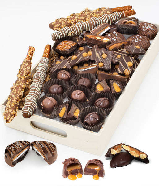 Everything Caramel - Belgian Chocolate Snack Box Gift Basket Tray - Chocolate Covered Company®