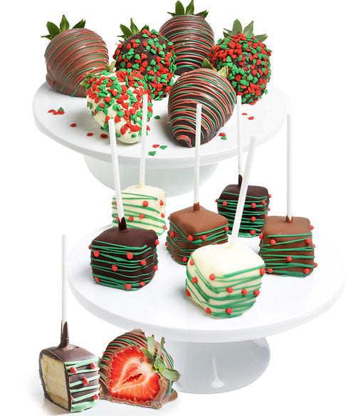 Holiday Belgian Chocolate Covered Strawberries & Mini-Cheesecakes - Chocolate Covered Company®