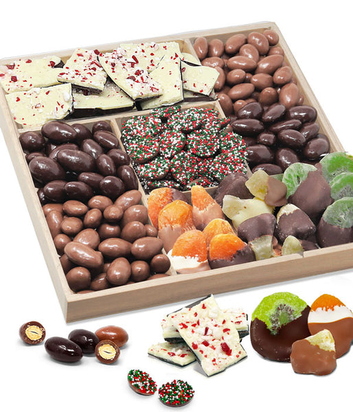 Holiday Spectacular Belgian Chocolate Covered Dried Fruit and Nut Gift Tray - Chocolate Covered Company®