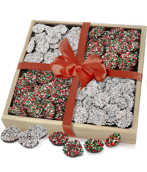 Holiday Belgian Chocolate Nonpareils Gift Tray - Chocolate Covered Company®