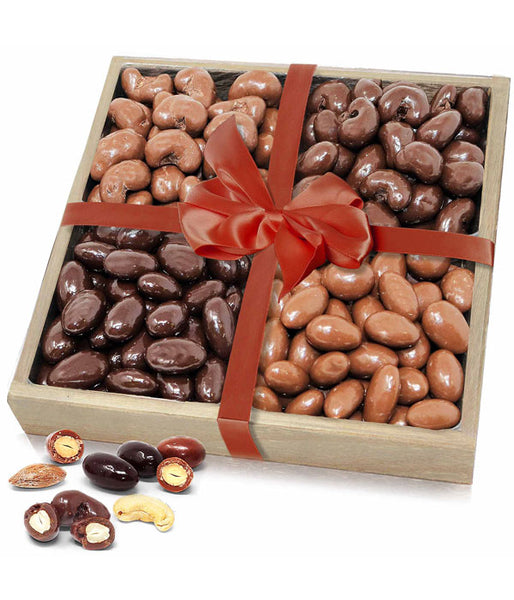 Belgian Chocolate Covered Nut Gift Tray - Almonds & Cashews - Chocolate Covered Company®