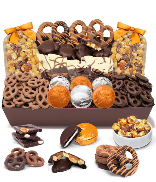 Fall Sensational Belgian Chocolate Snack Box Gift Basket Tray