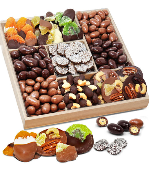 Spectacular Belgian Chocolate Covered Dried Fruit and Nut Gift Tray - Chocolate Covered Company®