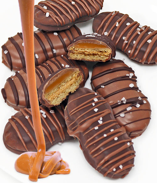 Belgian Chocolate Covered Caramel Sea Salt Peanut Butter Cookies Gift - 8pc - Chocolate Covered Company®