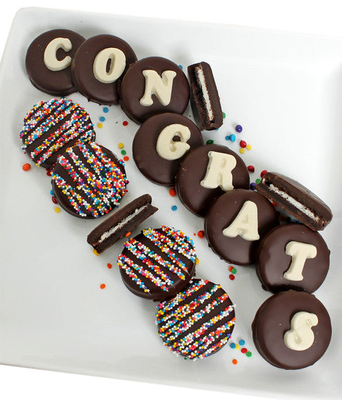 CONGRATS - Decorated Chocolate-Dipped Sandwich Cookies Gift - Chocolate Covered Company®