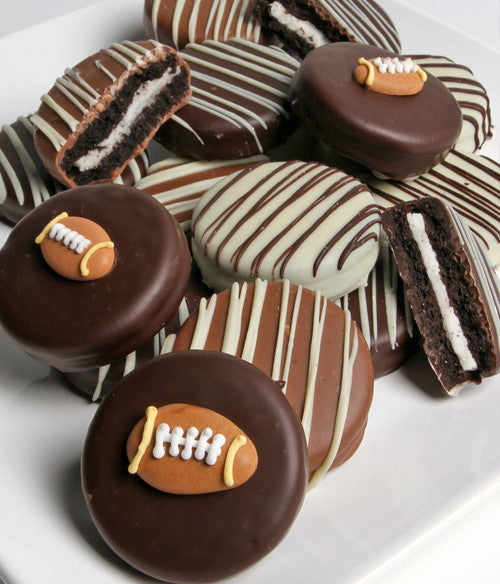 Football Belgian Chocolate-Dipped Sandwich Cookies Gift - 12pc - Chocolate Covered Company®