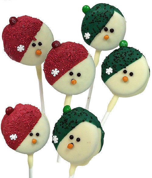 Snowman Belgian Chocolate Covered Cookie Pops - 6pc - Chocolate Covered Company®