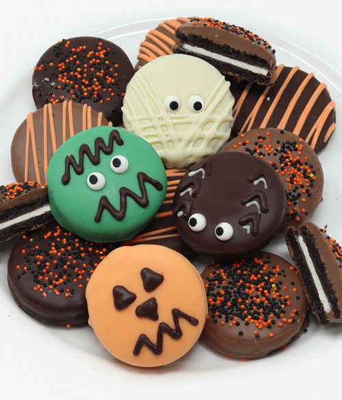 Halloween Spooky Decorated Belgian Chocolate-Dipped Sandwich Cookies Gift - 12pc - Chocolate Covered Company®