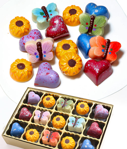 Spring Hand-Painted Artisan Belgian Chocolate Truffles - 15pc - Chocolate Covered Company®