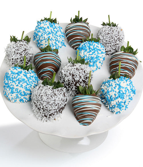 Baby Boy Chocolate Strawberries - 12pc - Chocolate Covered Company®