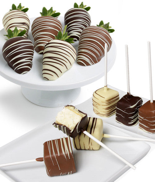 Classic Belgian Chocolate Strawberries & Cheesecake Pops - 12pc - Chocolate Covered Company®