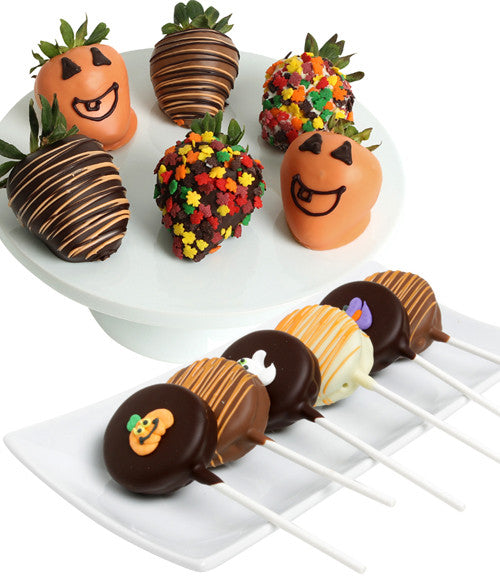 Halloween Cookie Pops & Chocolate Strawberries - 12pc - Chocolate Covered Company®