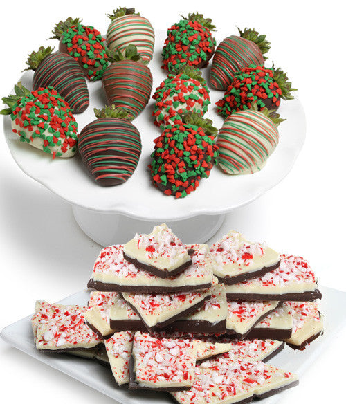 Holiday Chocolate Covered Strawberries & Peppermint Bark - Chocolate Covered Company®