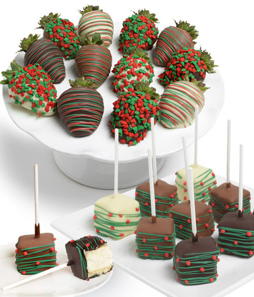 Holiday Belgian Chocolate Covered Strawberries & Mini-Cheesecakes - Chocolate Covered Company®